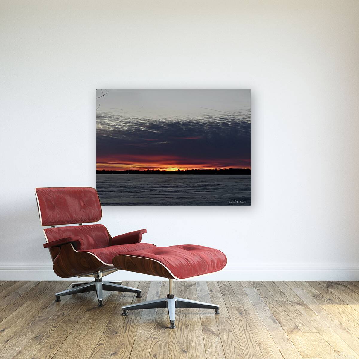 Moody Sunset on Gun Lake Reproduction