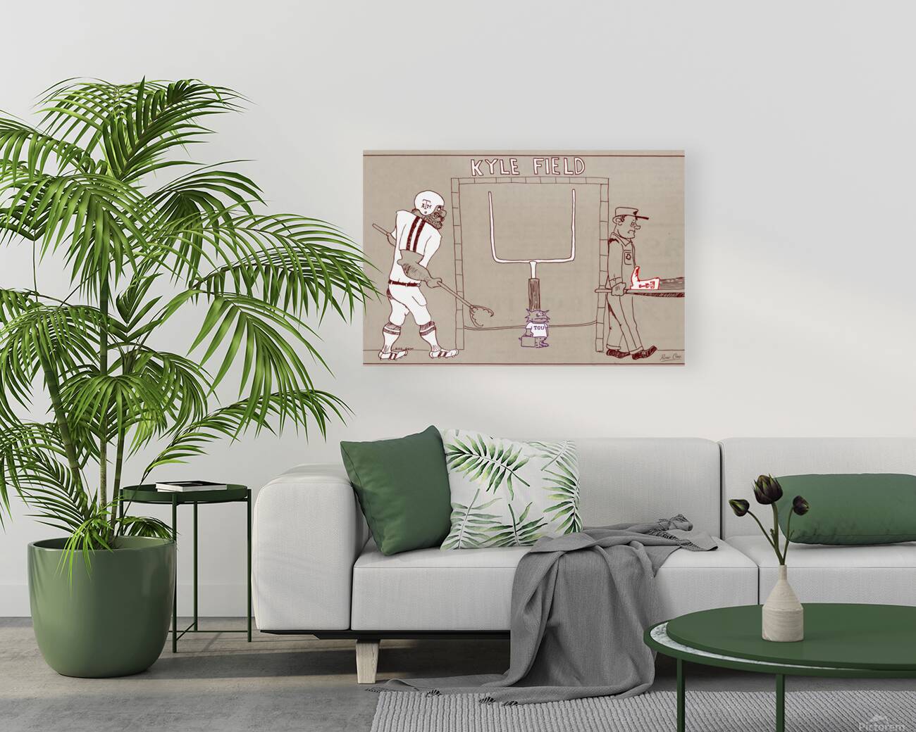 1970s Texas A&M Cartoon Art by Guy Dow Reproduction