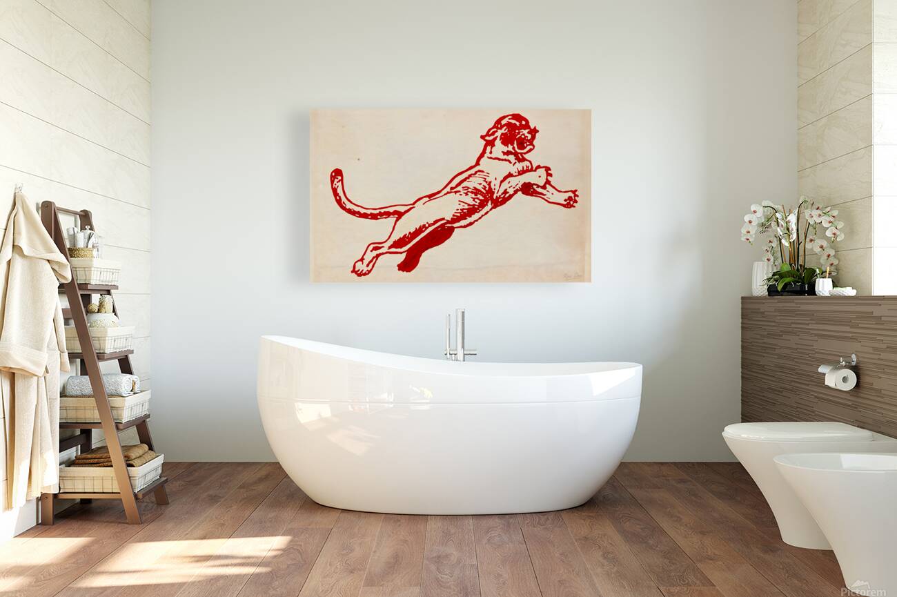 1930s Houston Cougar Art Reproduction