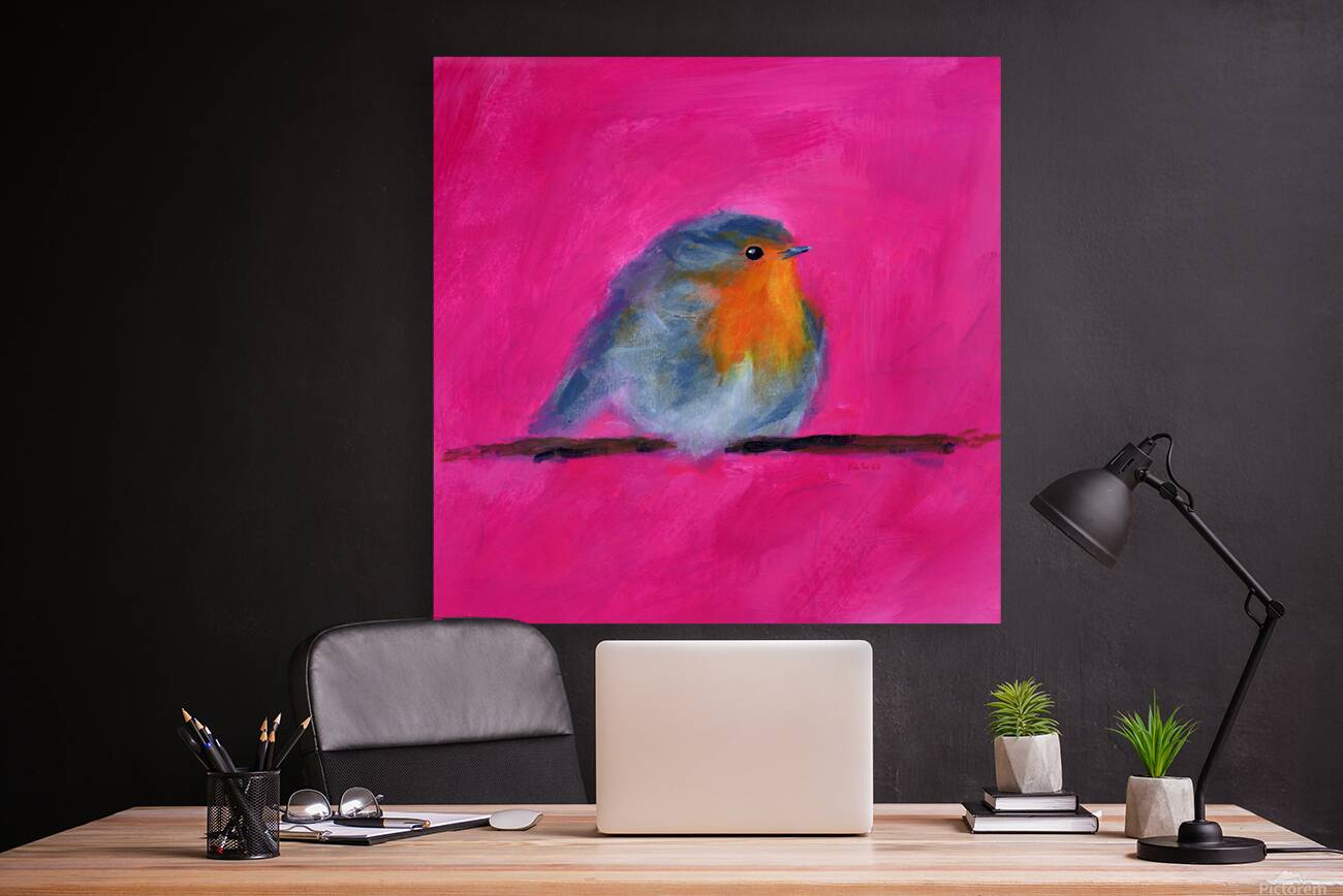 LIttle Robin two acrylic painting Reproduction