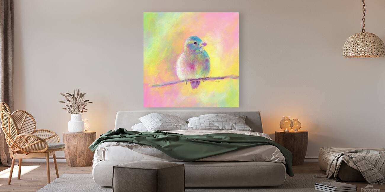 Sweet bird acrylic painting Reproduction