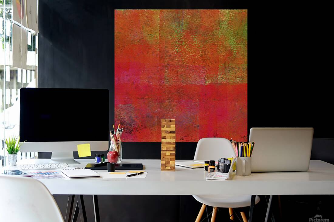 Square apple abstract acrylic painting Reproduction