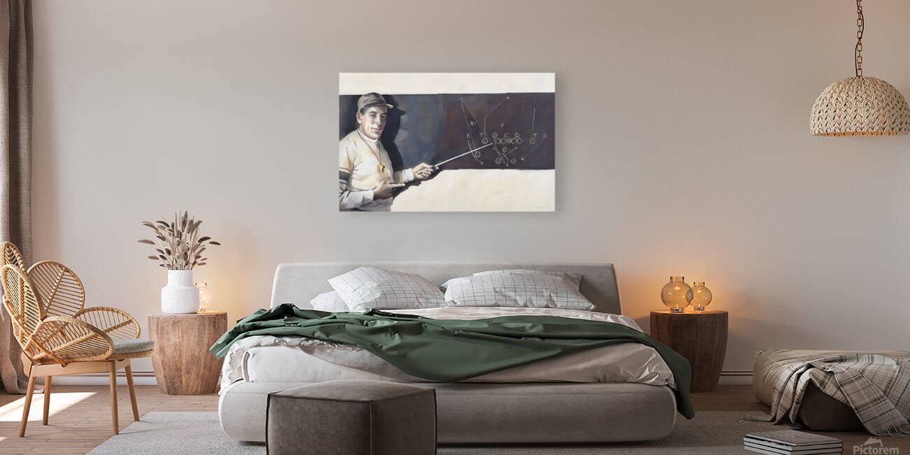 Football Coach at Chalkboard Reproduction