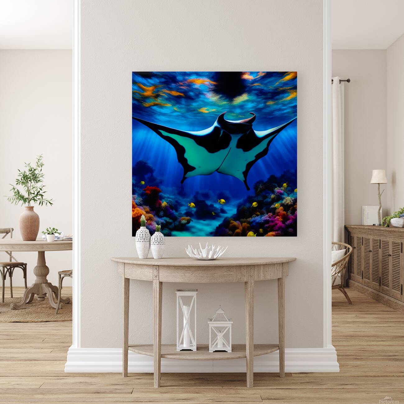 MANTA RAY PAINITING  Reproduction