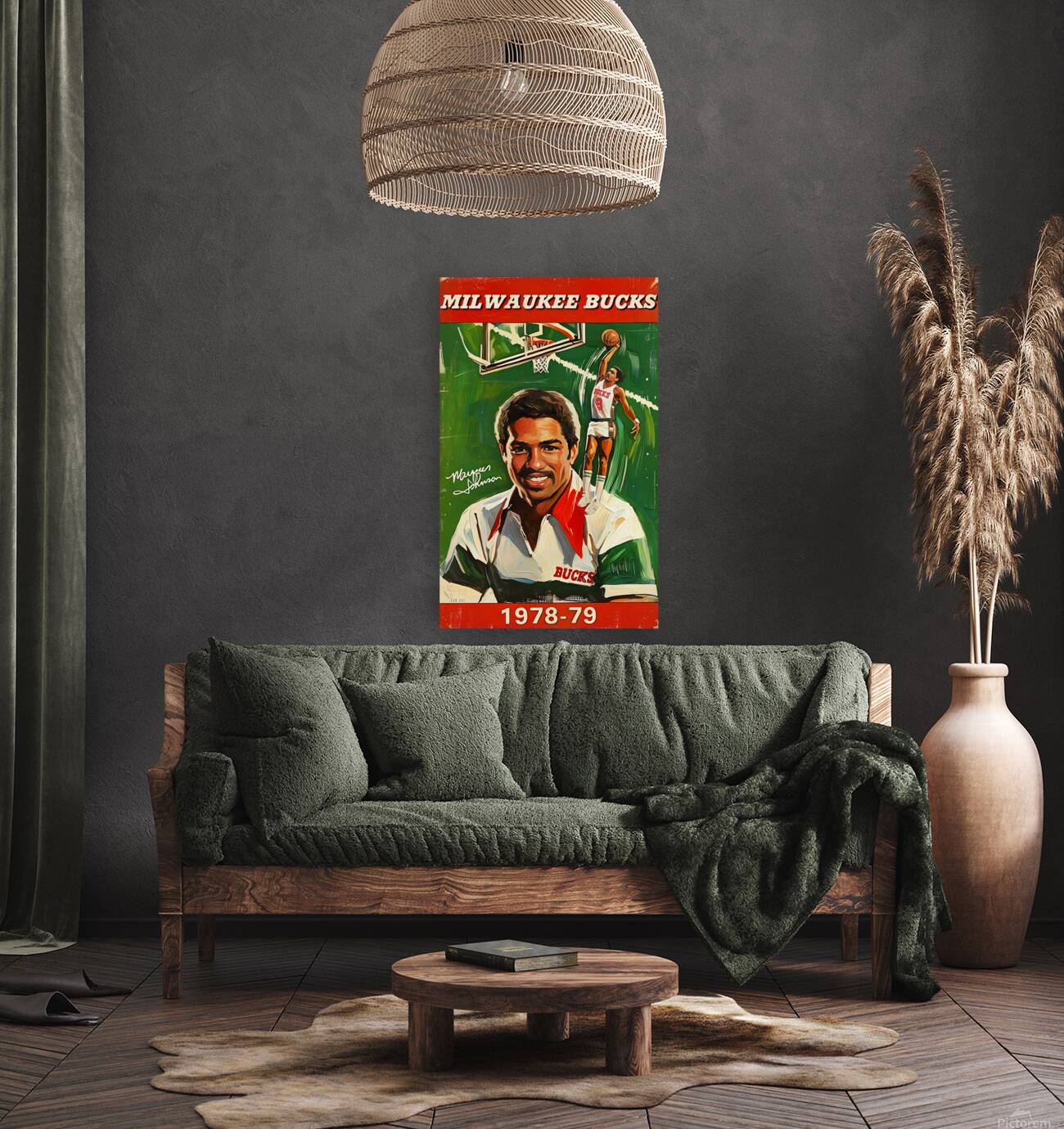 1978 Milwaukee Bucks Basketball Art Remix Reproduction