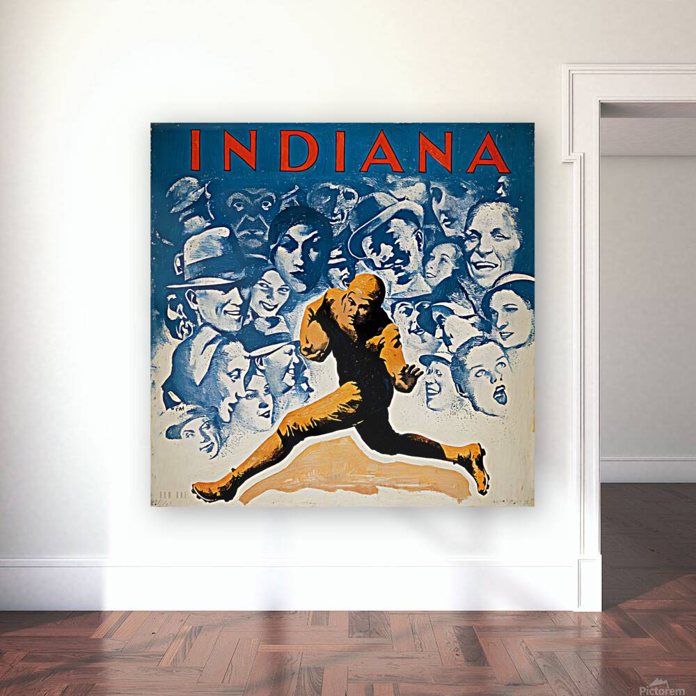 1930s Vintage Indiana Hoosiers Football Art Reproduction