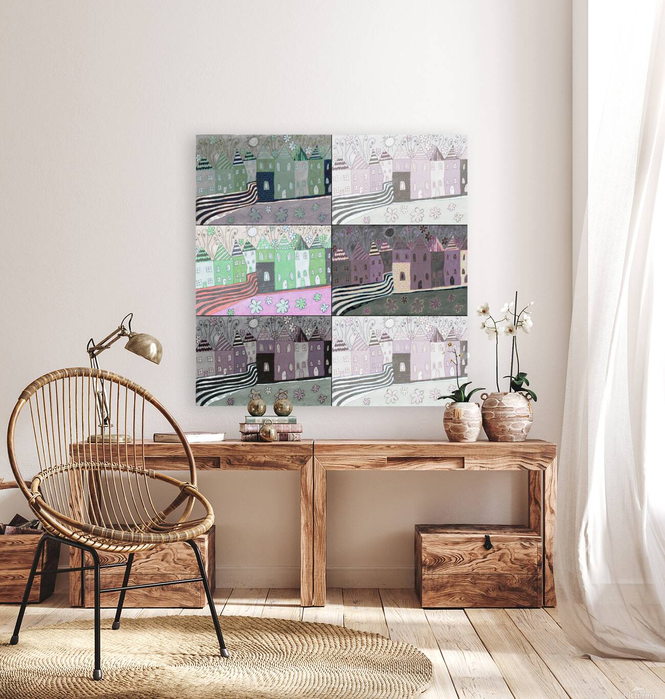 Abstract Village Life Reproduction