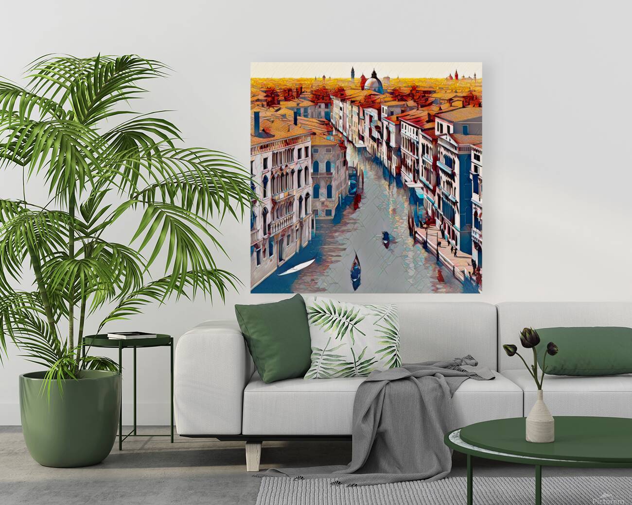 VENICE ROOFTOPS......VELVET ABSTRACT SG Reproduction