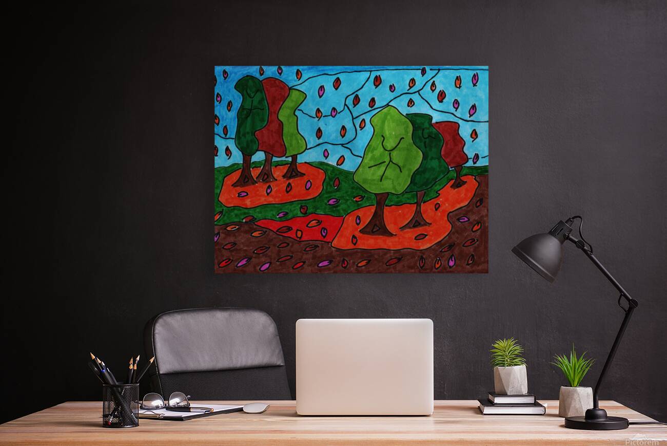 Abstract Vibrant Autumn Dreamscape Reproduction