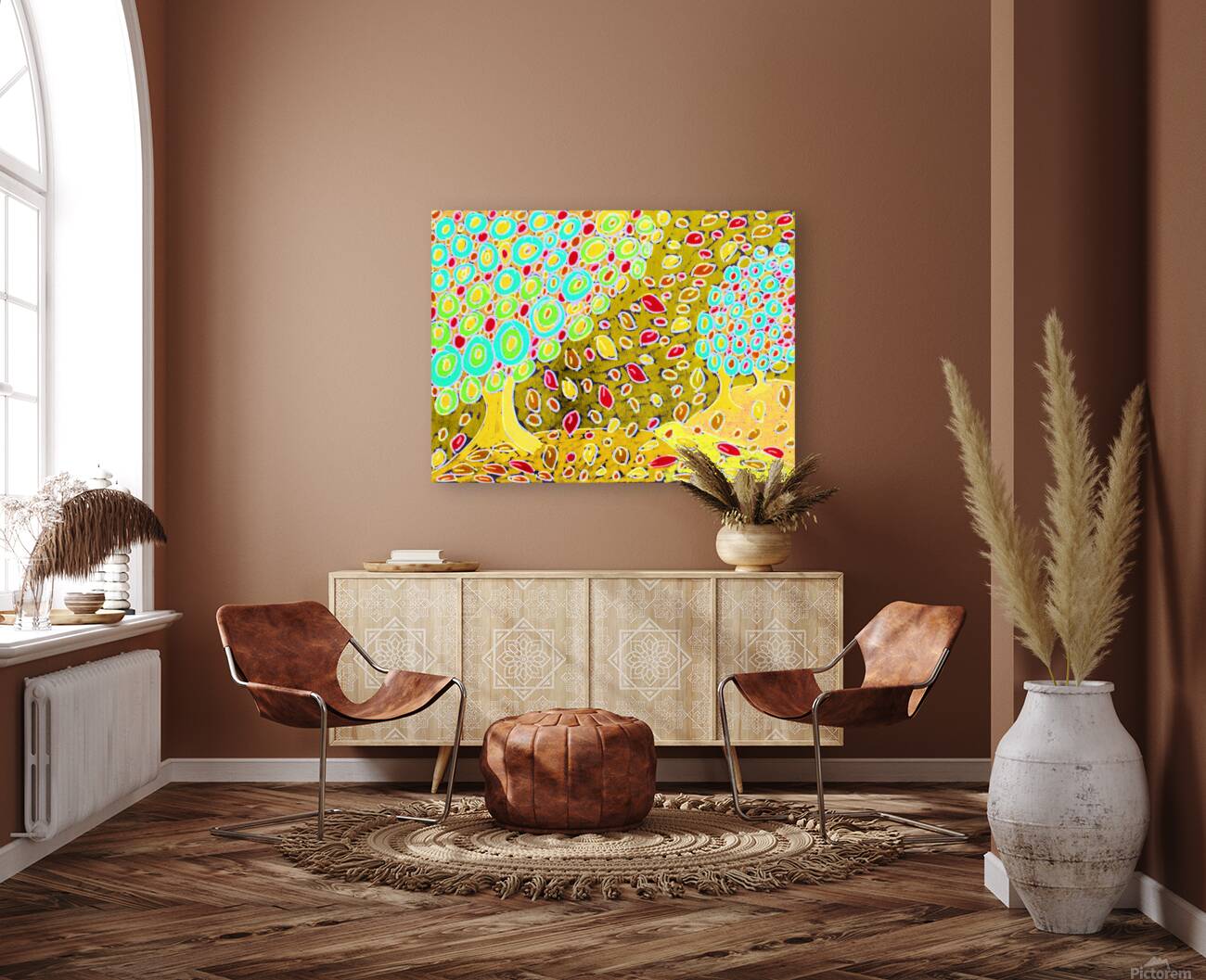 Abstract Whimsical Vibrant Forest Reproduction