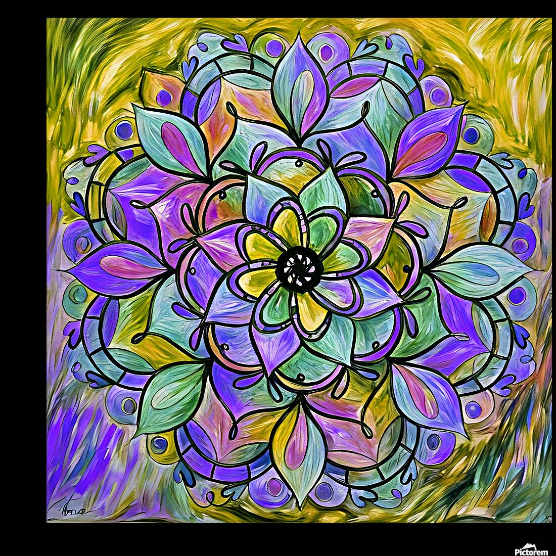 ArtXcl 1005 mandala flowers Reproduction