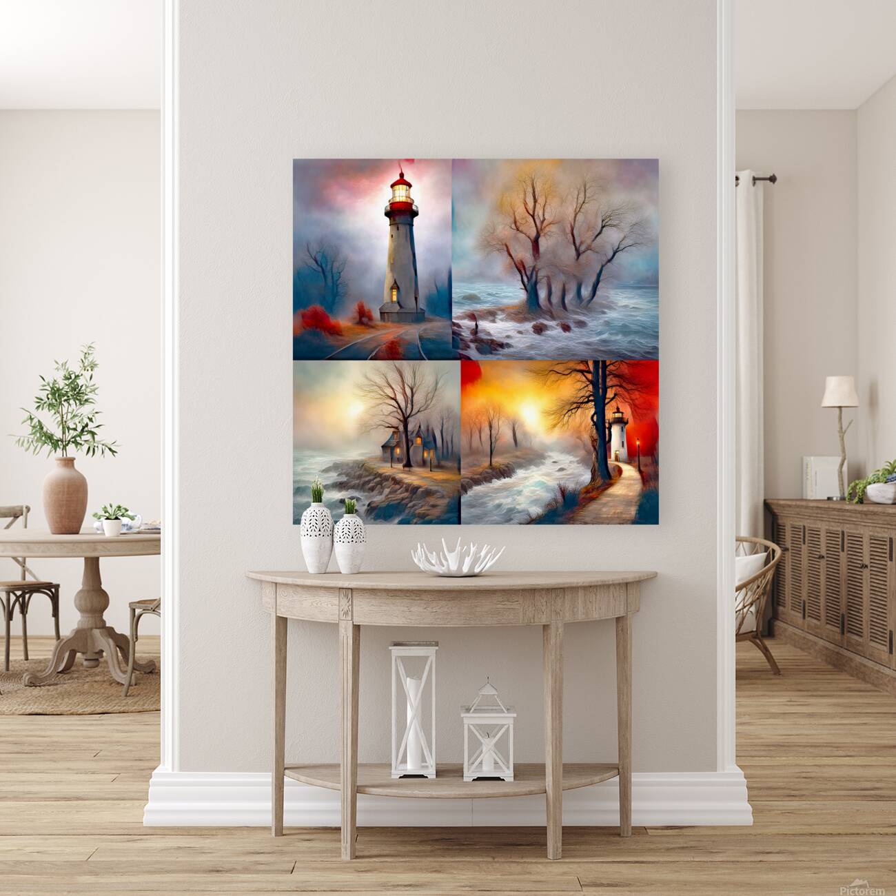 4 PANEL......VELVET ABSTRACT Reproduction