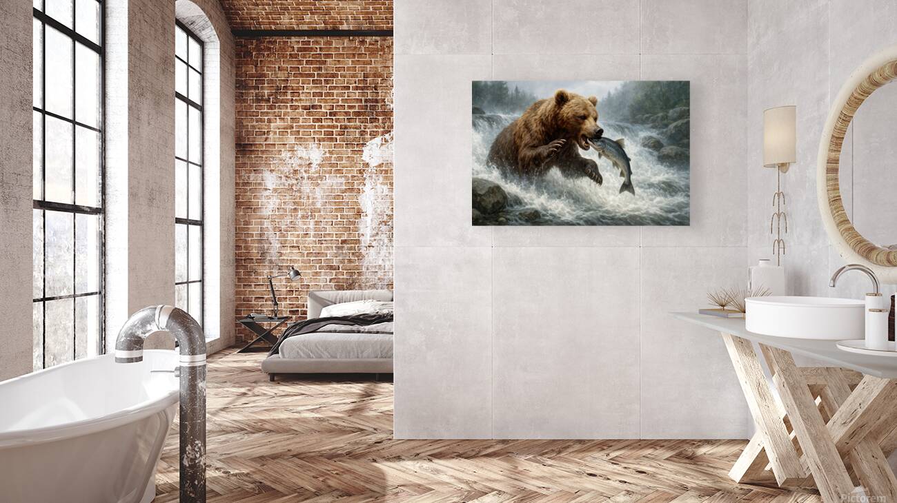 Hunter of the Rapids   GIA2501 06238 OIL Reproduction