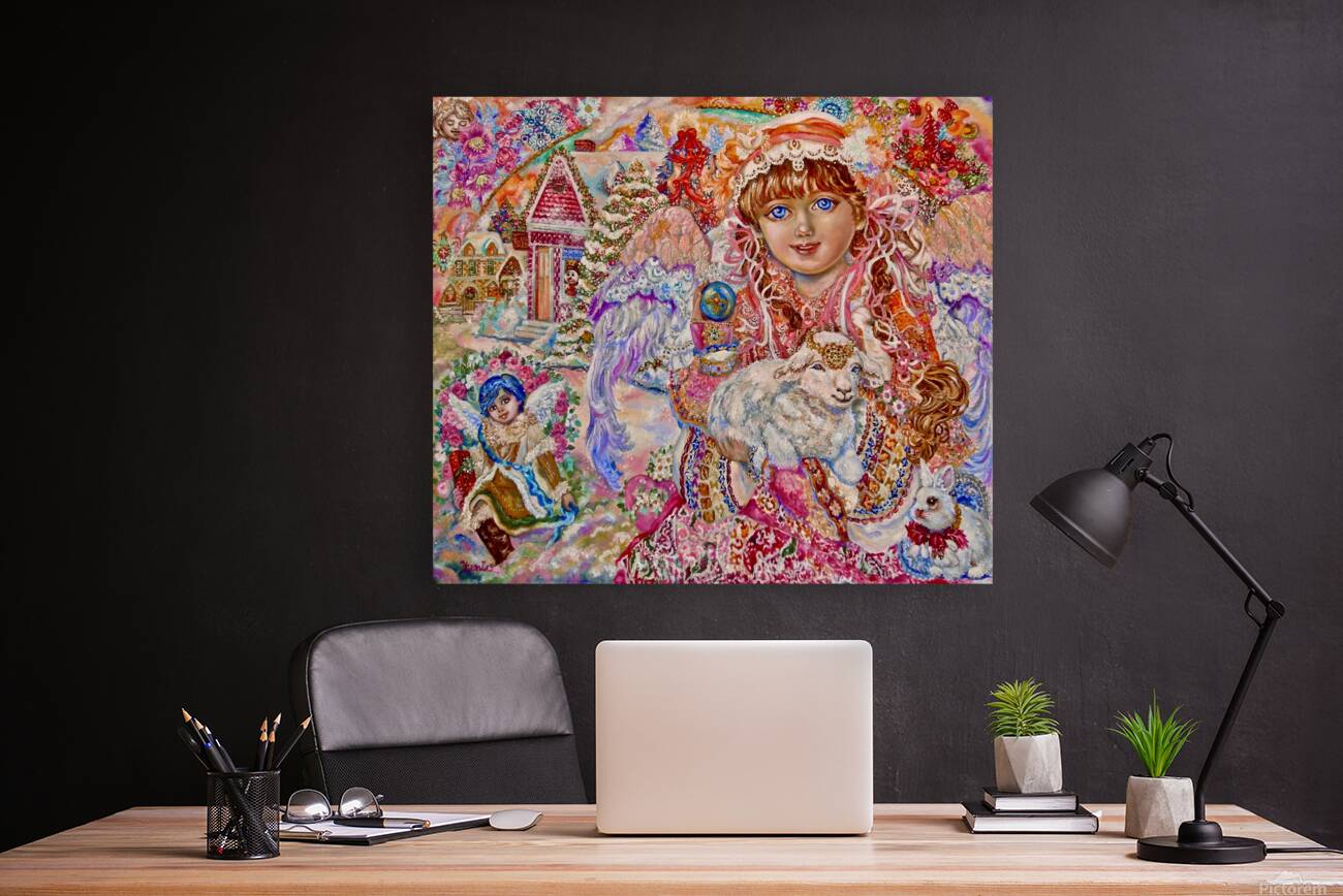 Yumi Sugai. An angel with a lamb. Reproduction