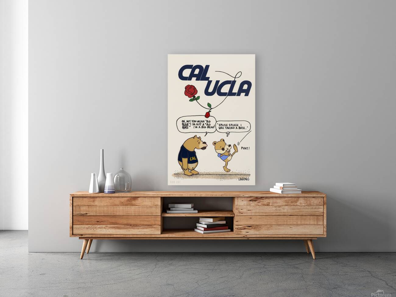 1969 Cal UCLA Cartoon Art Remix Reproduction