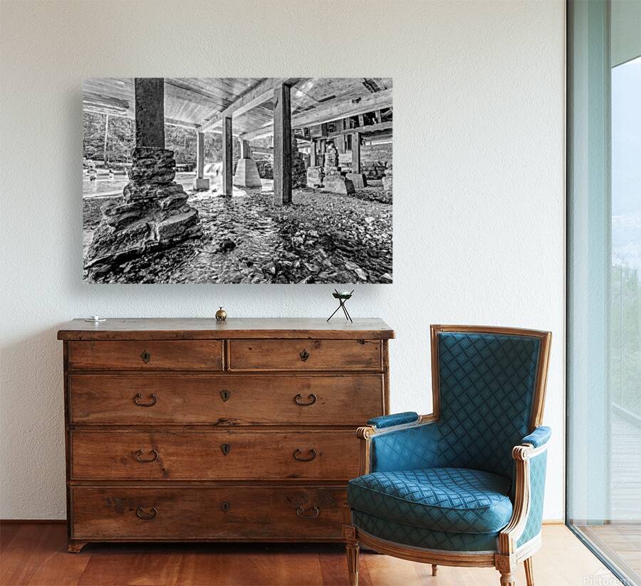 Underneath Rockbridge Mill Grayscale Reproduction