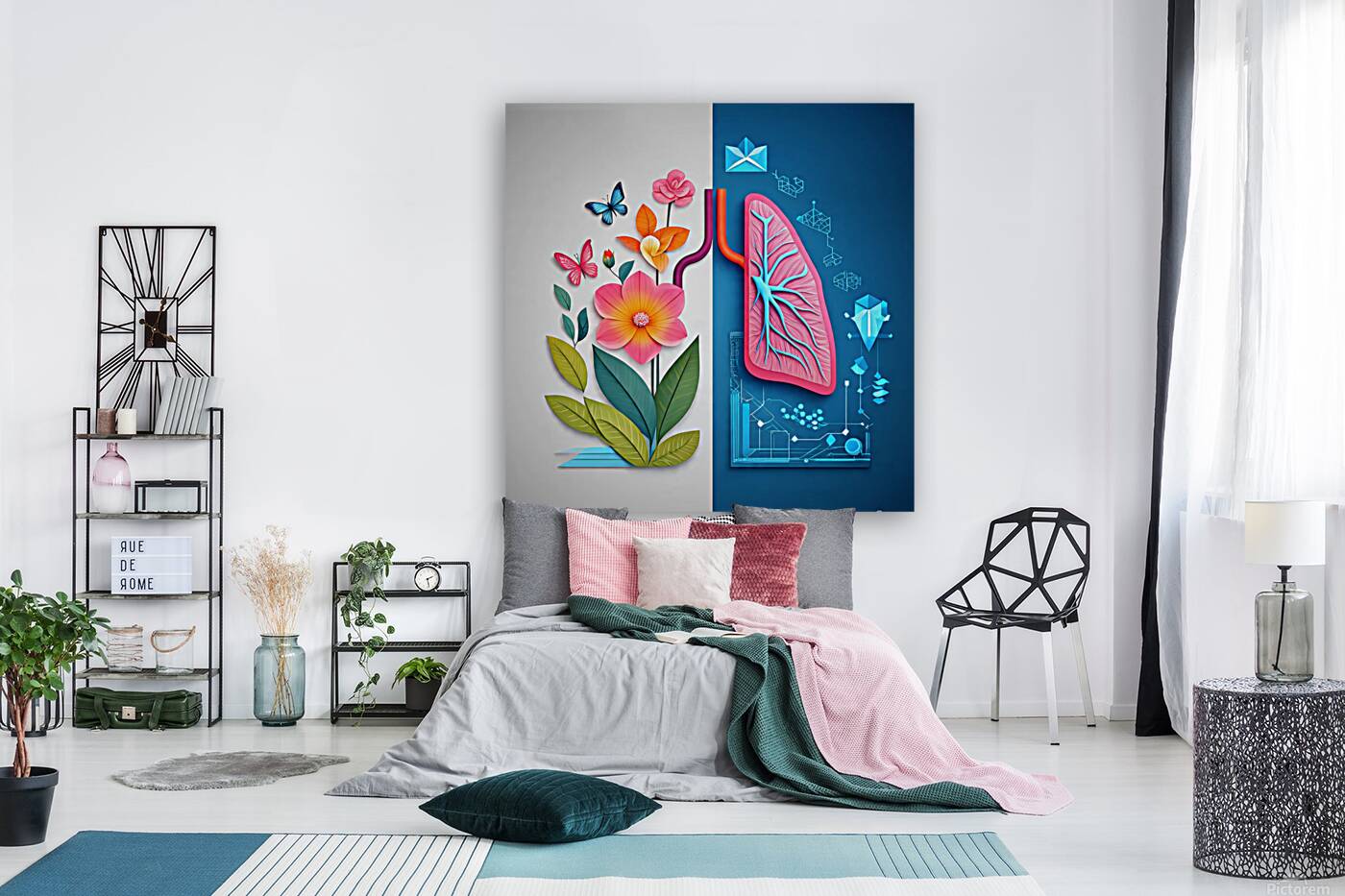 Medical Illustration of Human Lungs – Clinic Wall Poster Reproduction