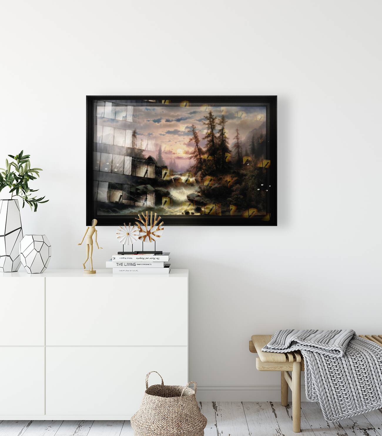 Mountain Stream in the Moonlight by Albert Rieger Reproduction