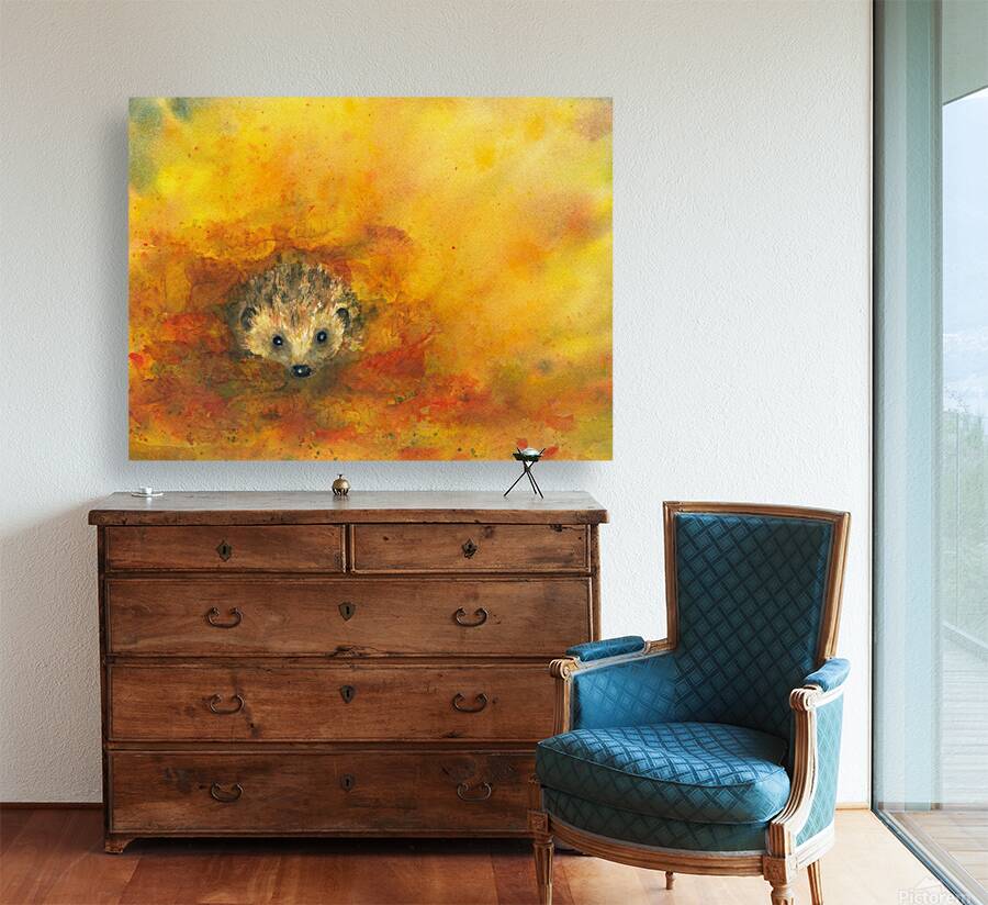 Hedgehog in autumn leaves  Reproduction