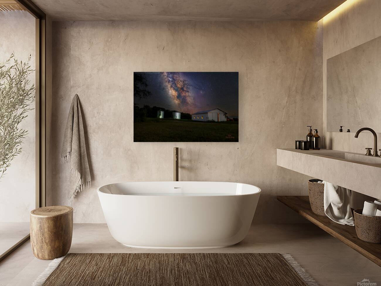 Milky Way over Diona Building by E. Farmer & M. Killion Reproduction