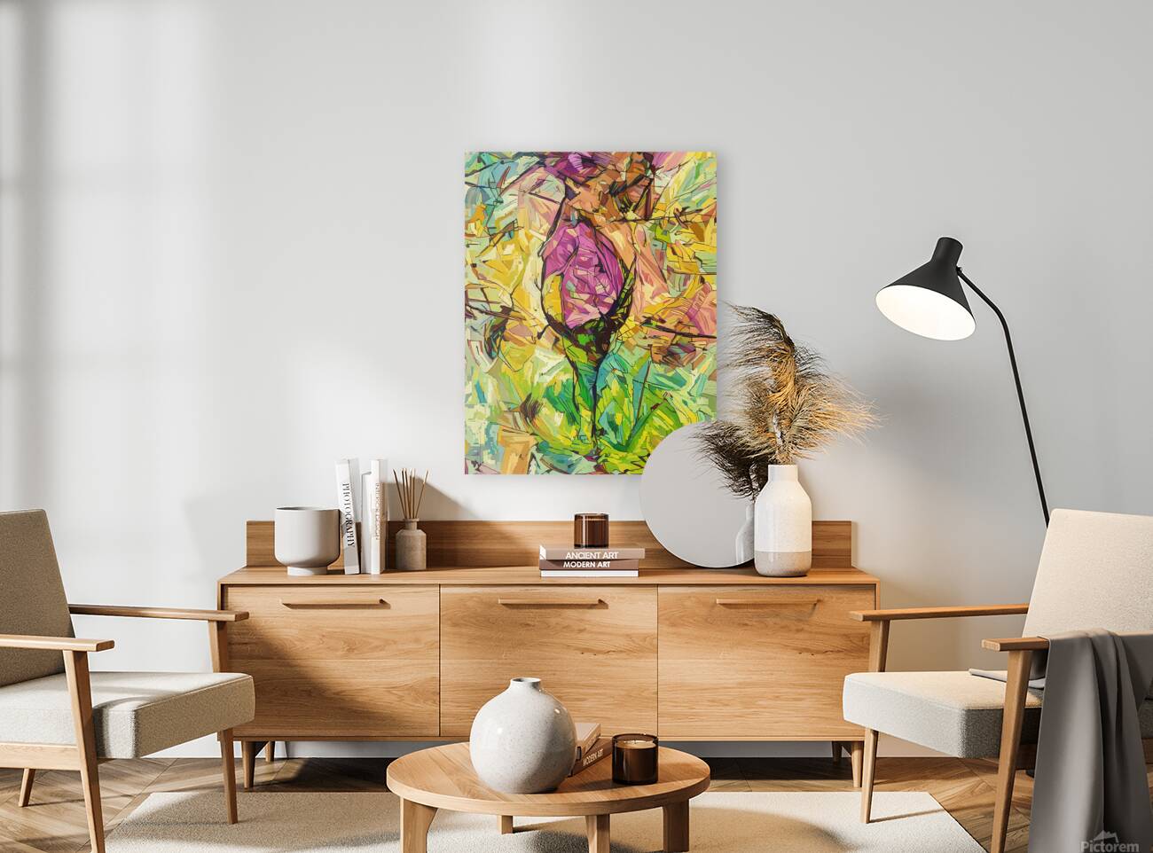 Arte 042 rose abstract pixelated Reproduction