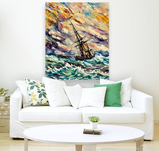 ArtXcl  025 Ship in the Stormy Sea 1887 By Aivazovsk Reproduction