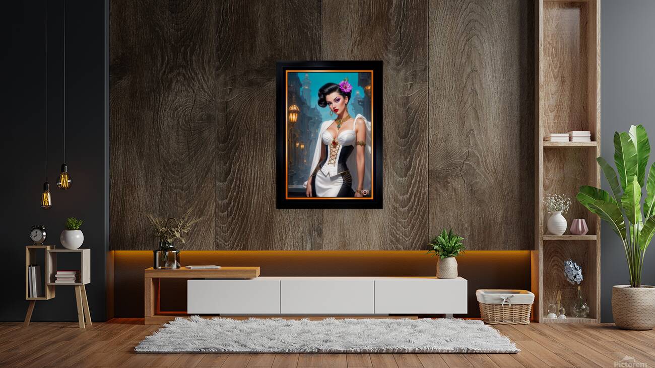 Baroque Beauty Valeriana Corvus Portrait Illustration Mesmerizing AI Concept Art by Xzendor7 Reproduction