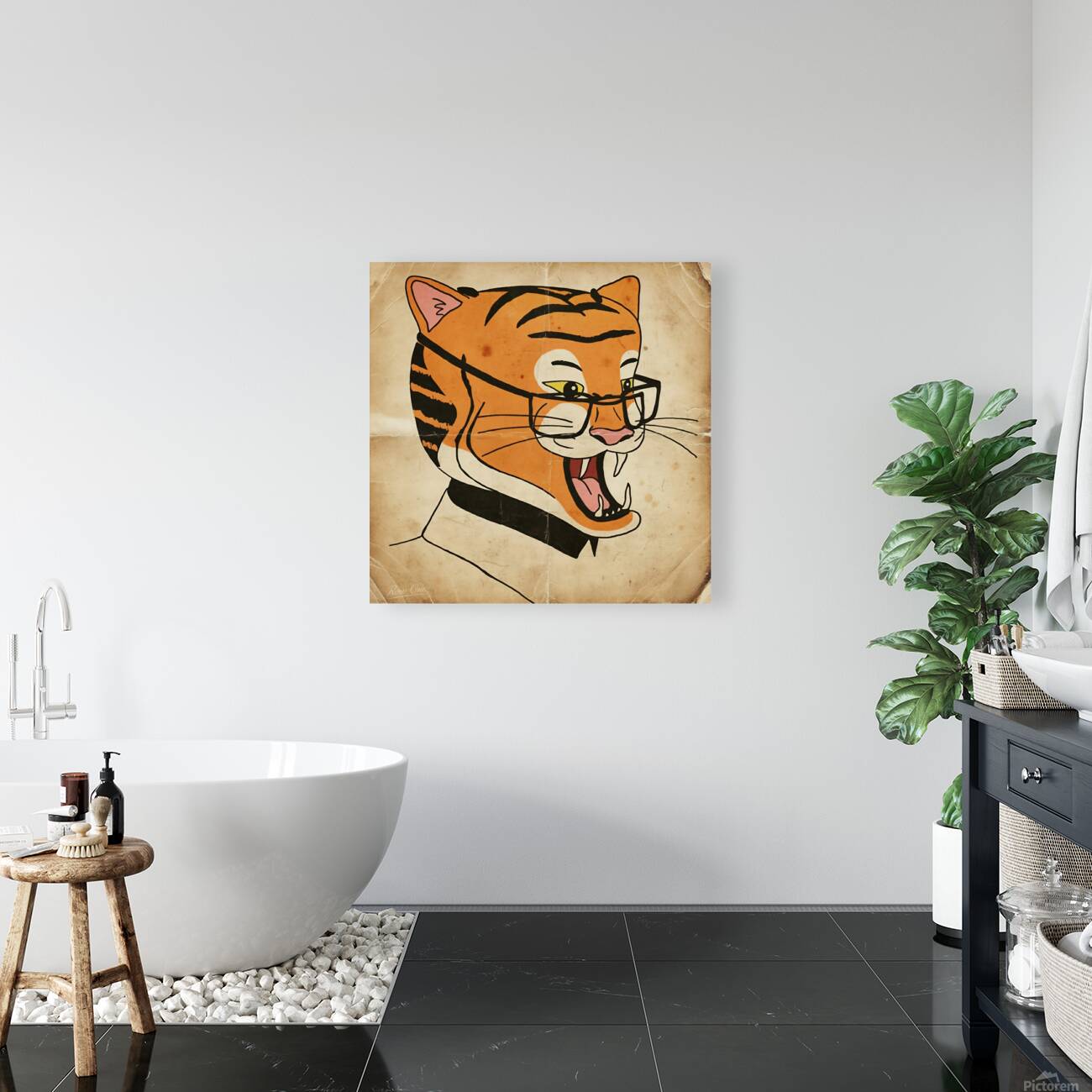 1950s Tiger in Glasses Reproduction