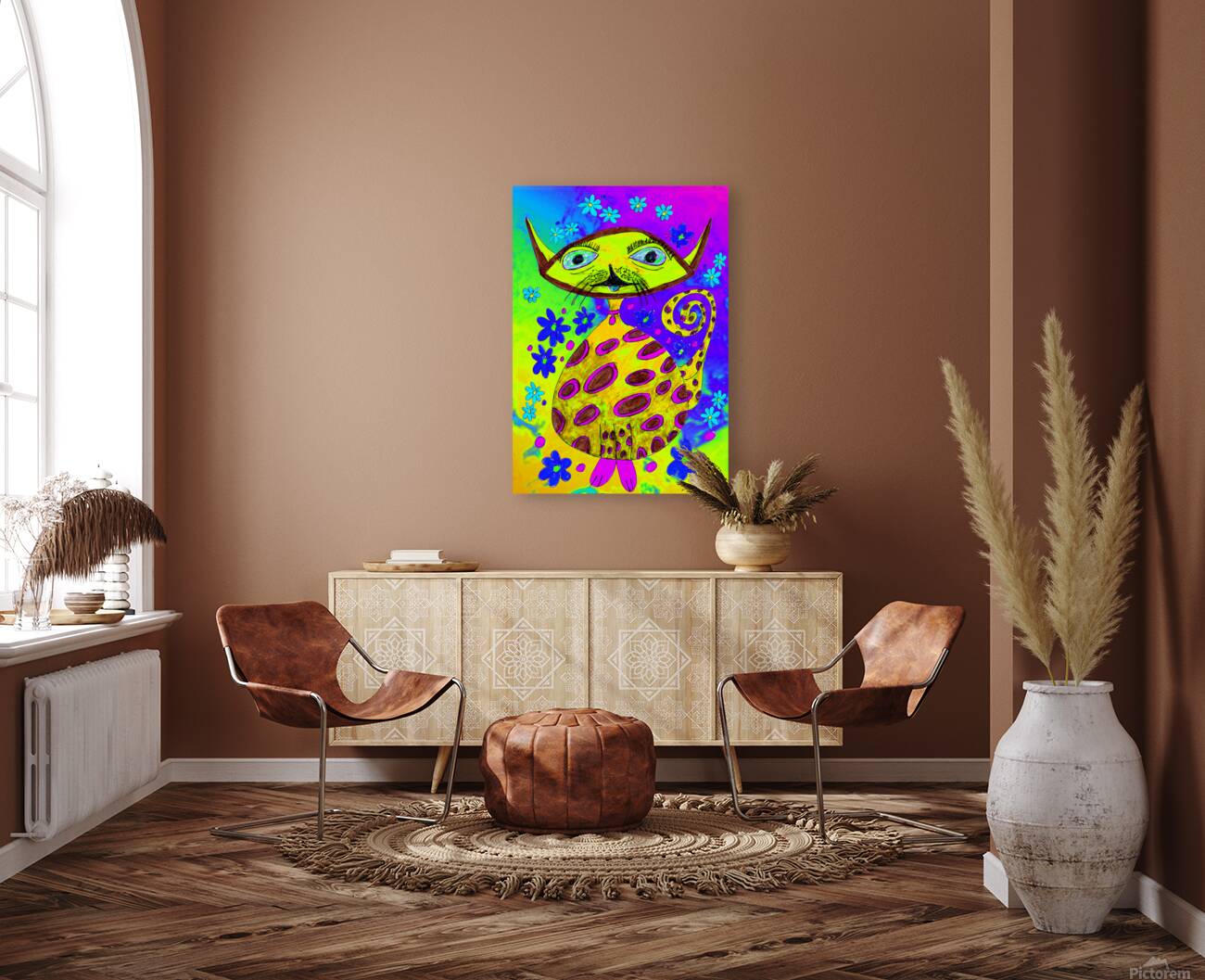 Abstract Colourful Cosmic Cat Reproduction