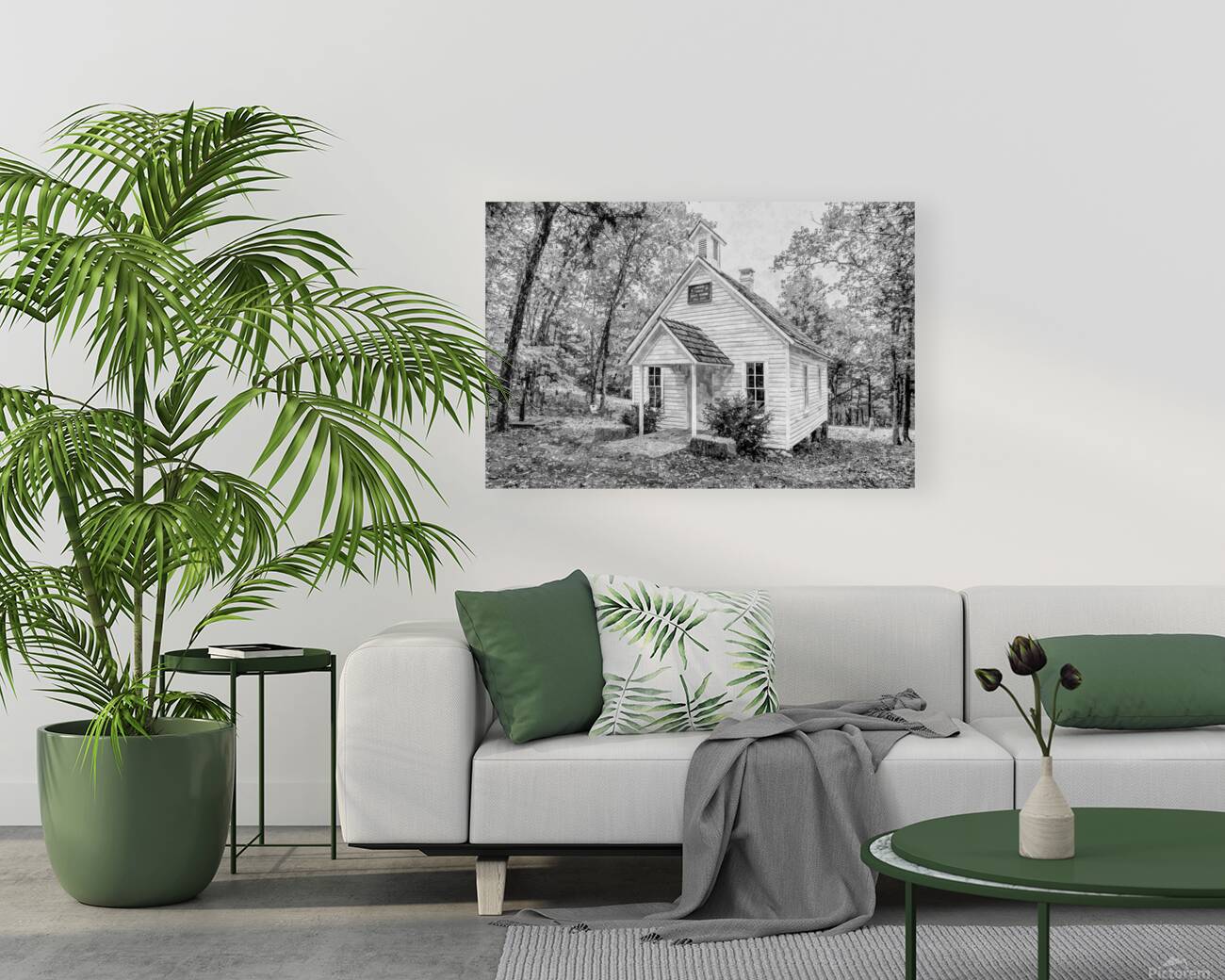 Old One Room Schoolhouse Concord Grayscale Reproduction