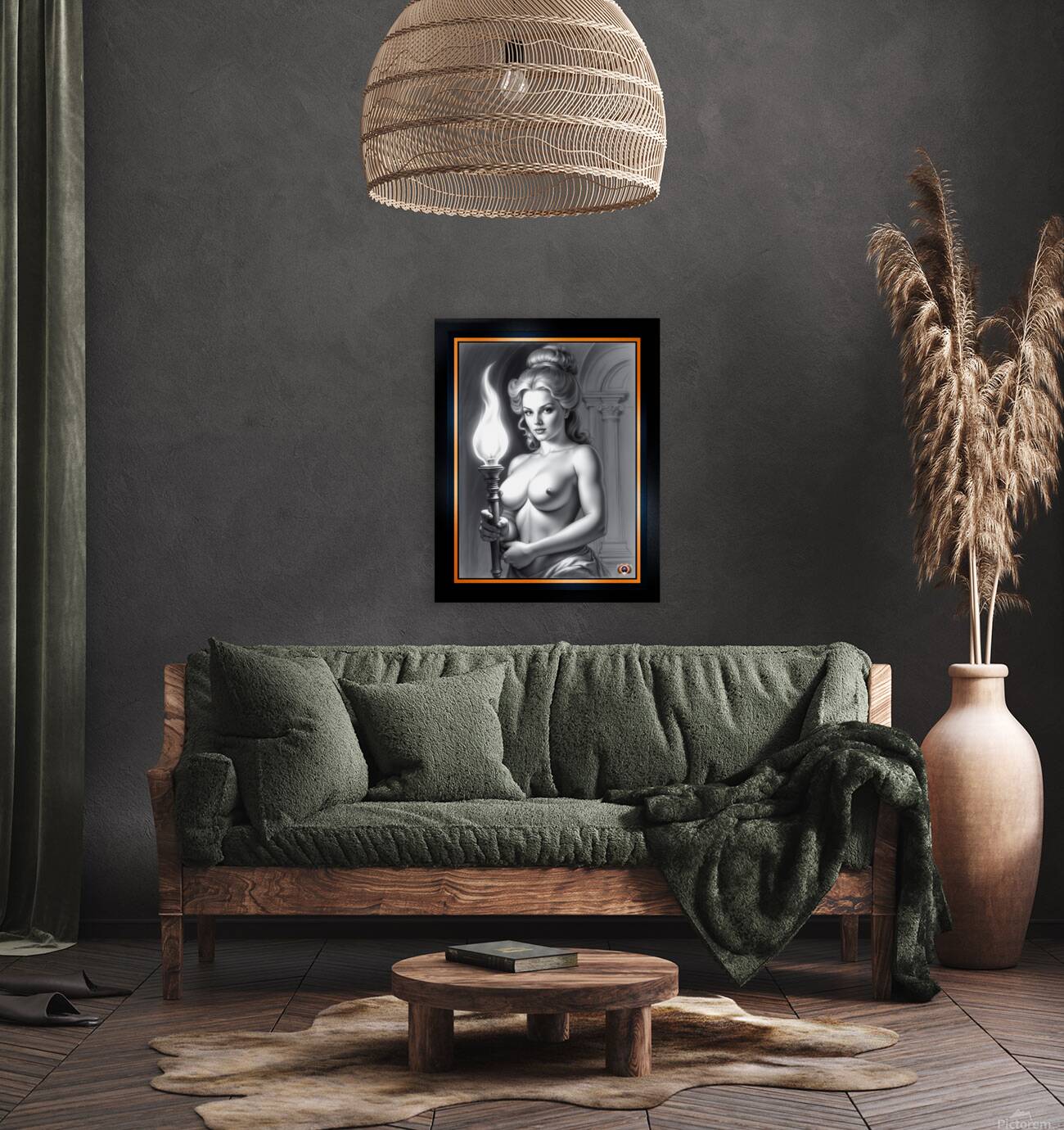 Graphite Study Portraiture Of Torchbearer Valeriana Aurelia Gorgeous AI Concept Art by Xzendor7 Reproduction