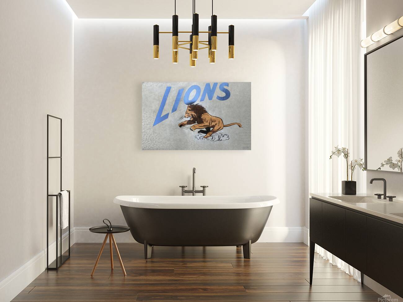 Detroit Lions Art from the 1950s Remixed by Row One Reproduction