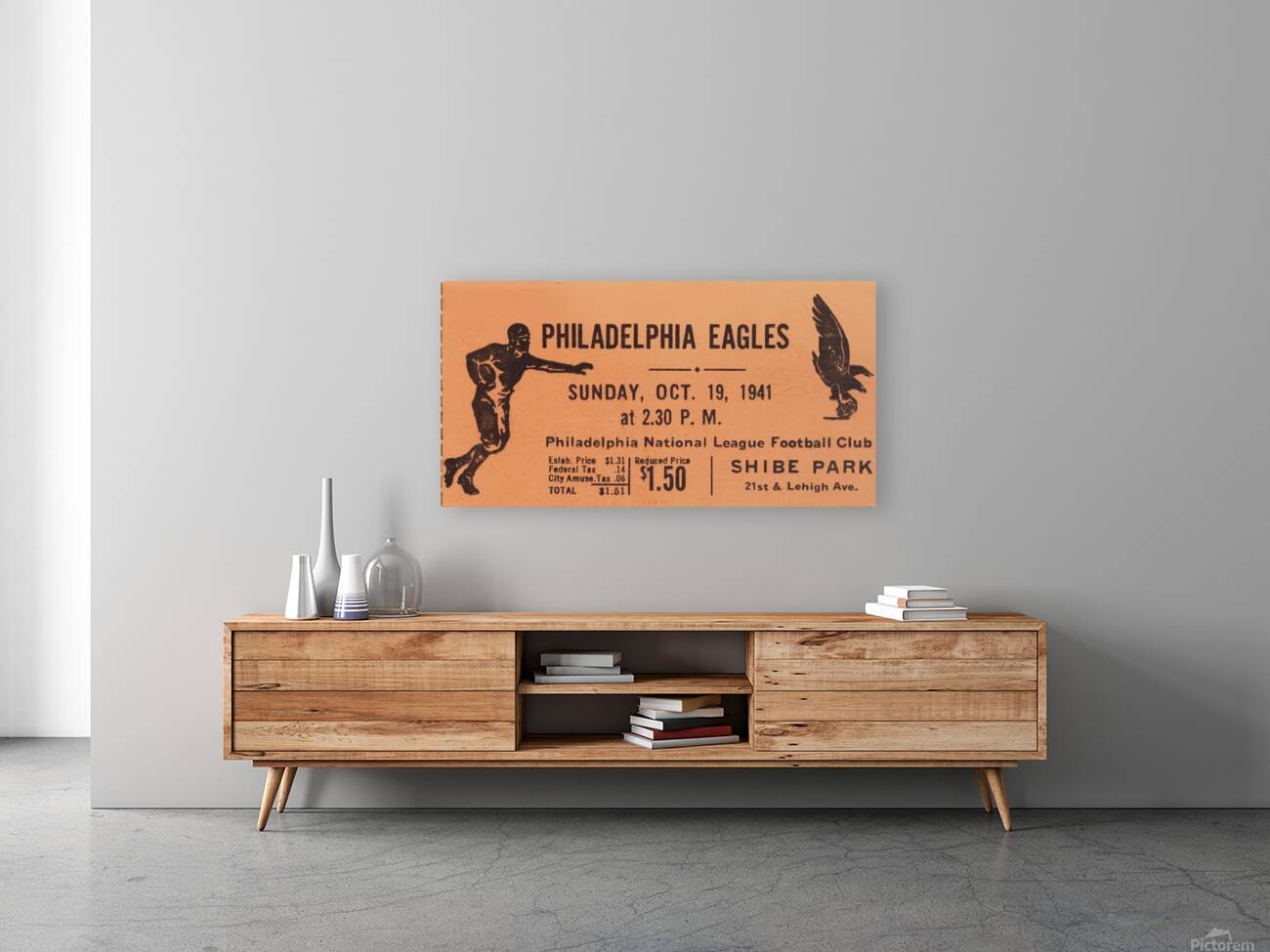 1941 Philadelphia Eagles Ticket Art | Row One Brand Reproduction