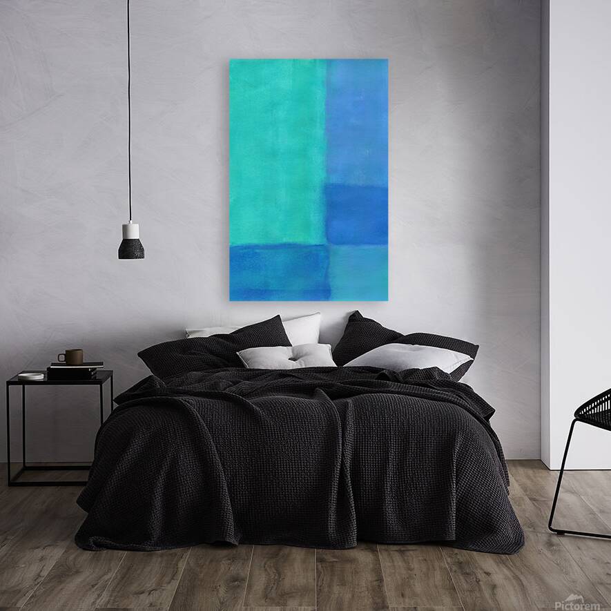 Summer blue 2 abstract acrylic painting Reproduction