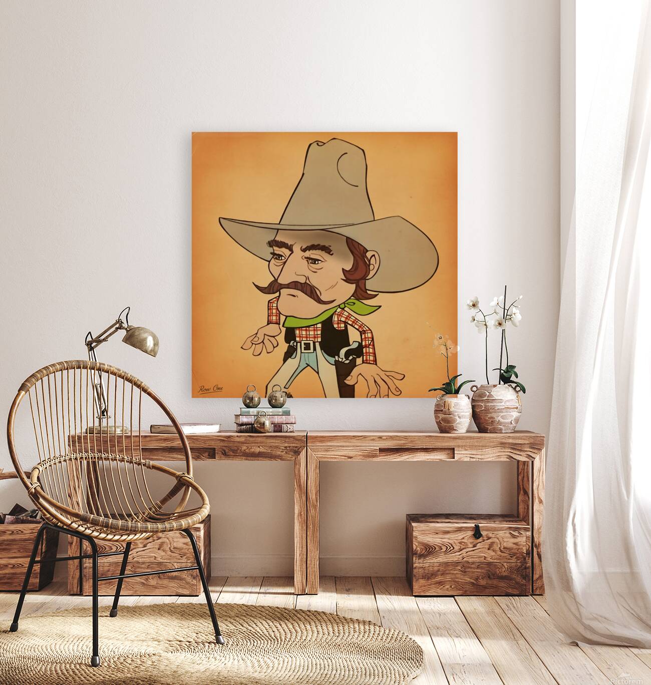 Throwback Oklahoma State Pistol Pete Cartoon Mascot Art Reproduction