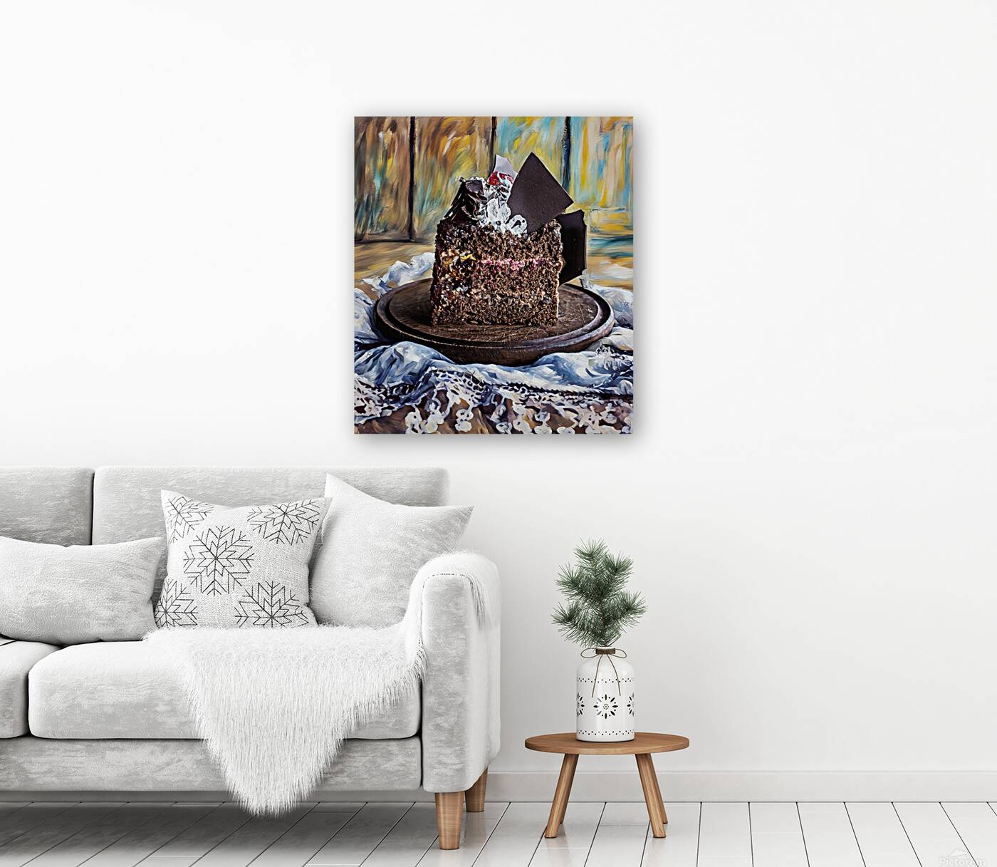 ArtXcl 224 chocolate cake photoe with pastel style Reproduction