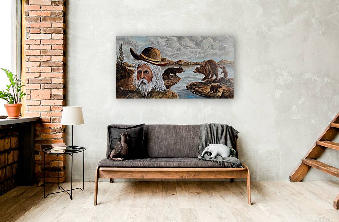 IMG 4202 Mount Man getting away from bear and wolf fight Reproduction