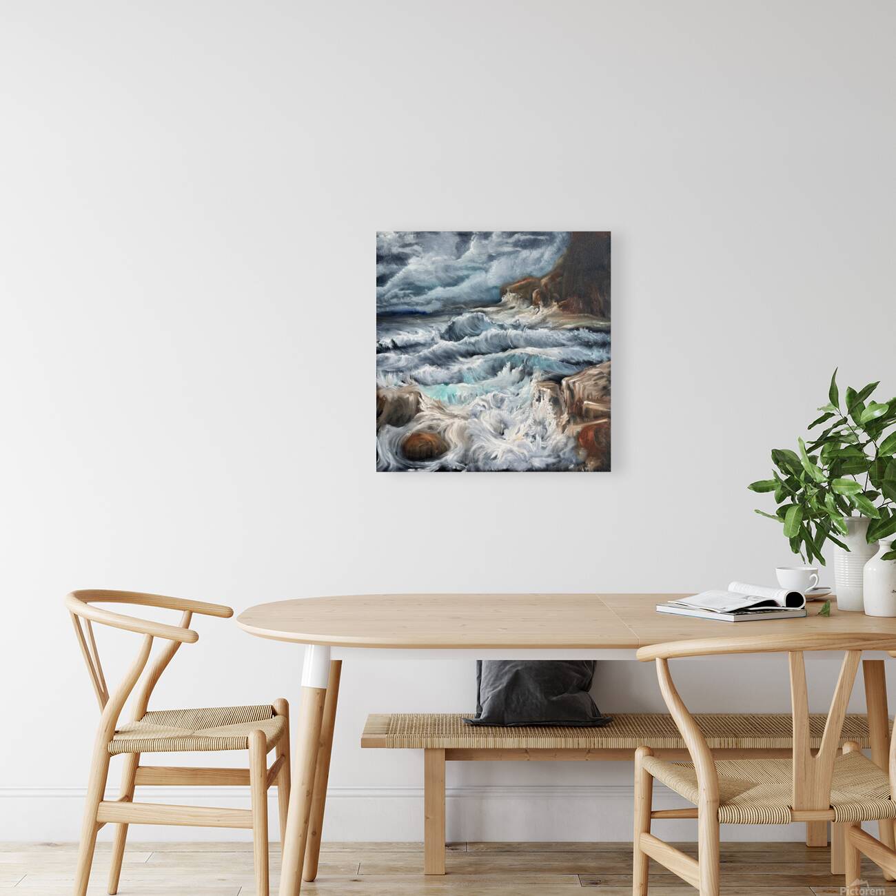 Swirling waves seascape Reproduction