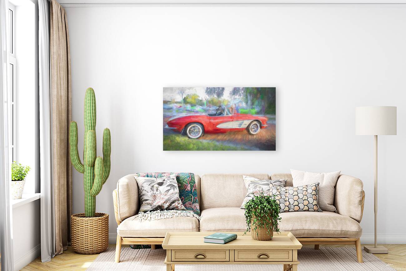 1961 Red Chevrolet Corvette Convertible 2 Reproduction