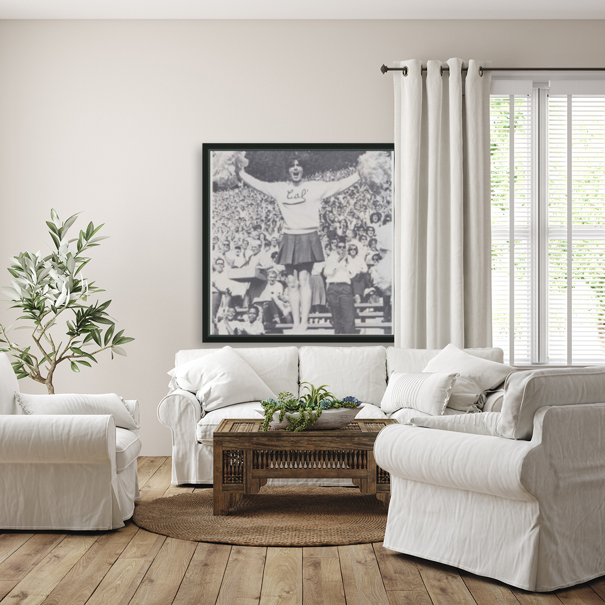 1965 California Spirit College Football Cheerleader Art Vintage Photograph Reproduction