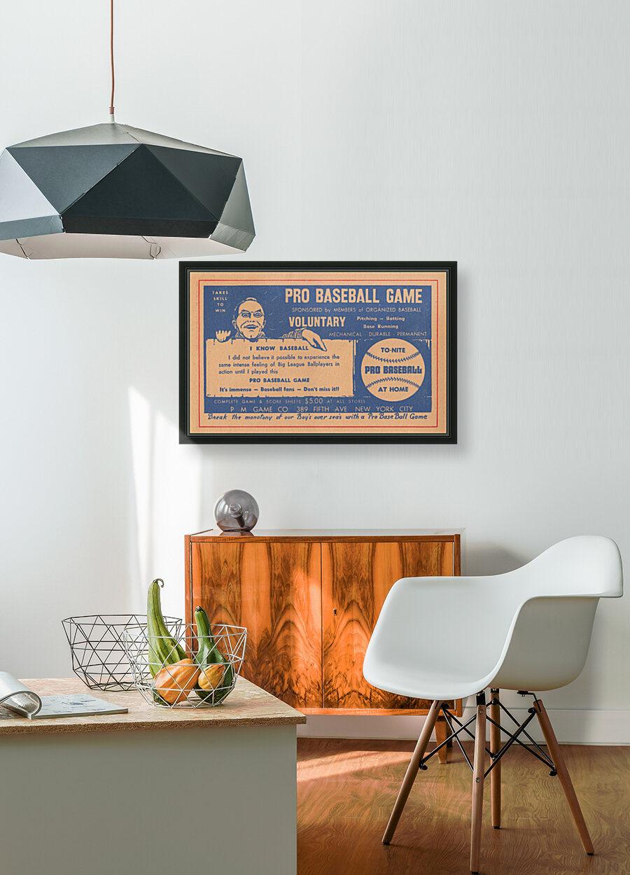 pro baseball game vintage board game ad poster art Reproduction