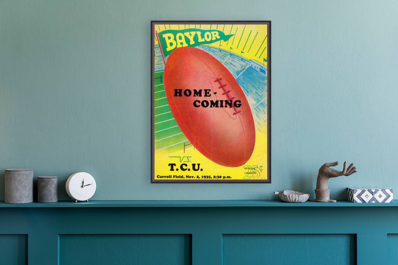 1935 Baylor Bears vs. TCU Horned Frogs Cover Art Reproduction