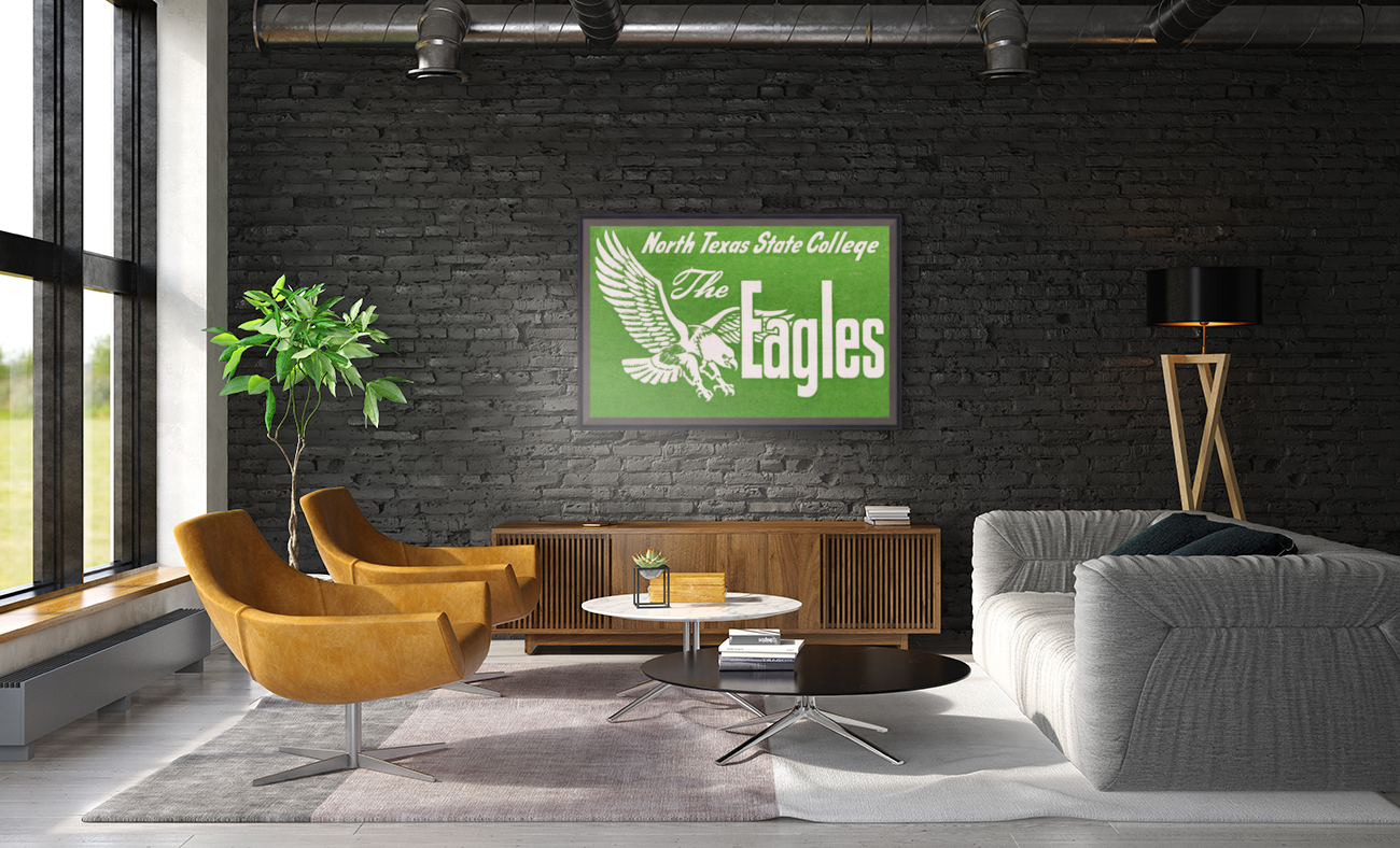 north texas state college unt eagles vintage poster college art collection Reproduction