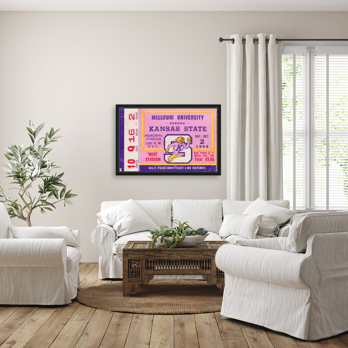 1954_College_Football_KansasStatevs.Missouri_MemorialStadium_Best_College_Gifts Reproduction