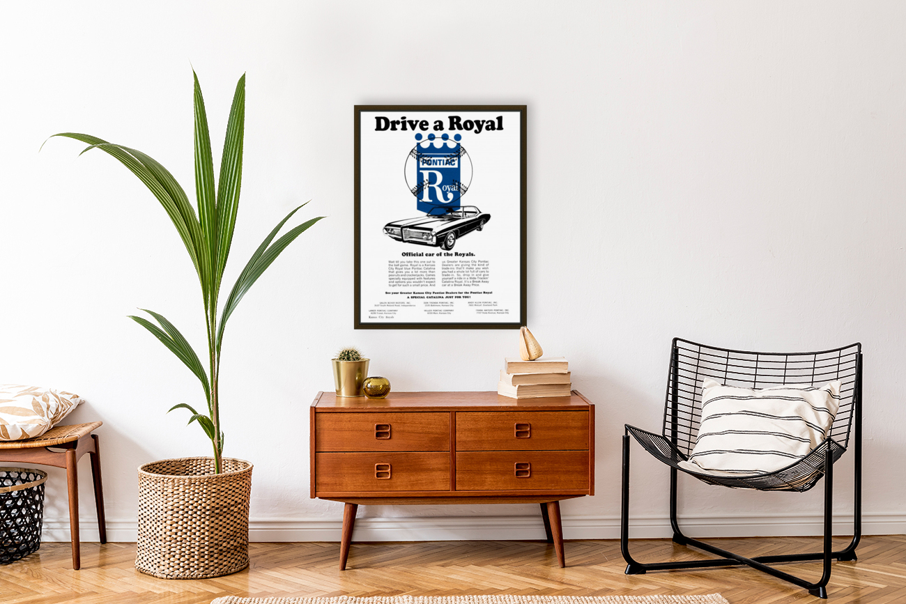 pontiac car ad kansas city royals poster Reproduction