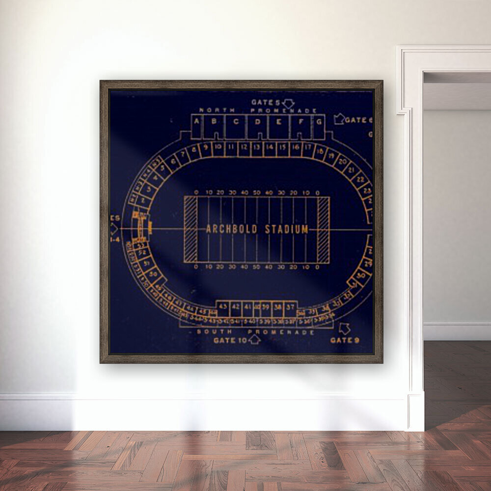 archbold stadium map vintage college football stadium art (1) Reproduction