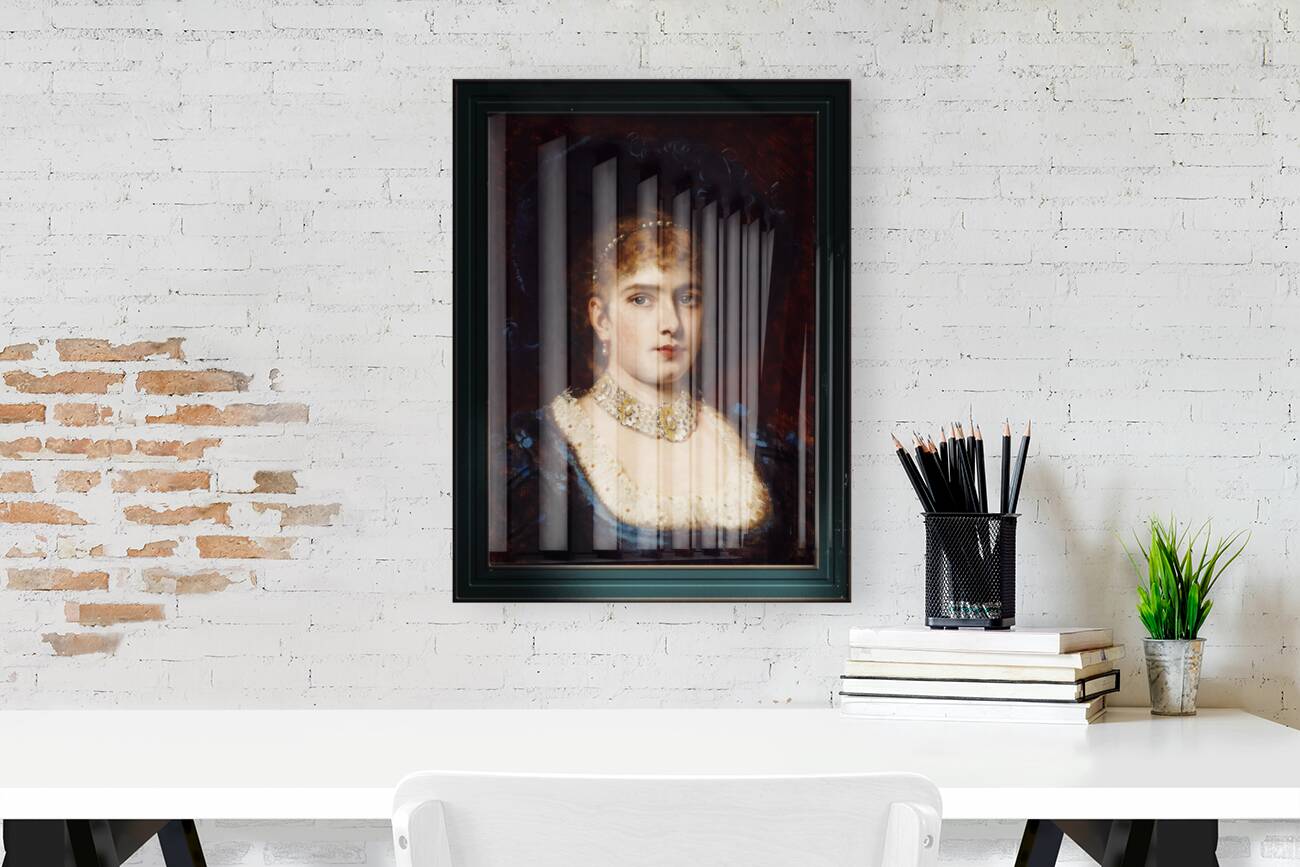 Bildnis einer Dame in blauem Kleid mit Hut by Anton Ebert Old Masters Classical Fine Art Reproduction Reproduction