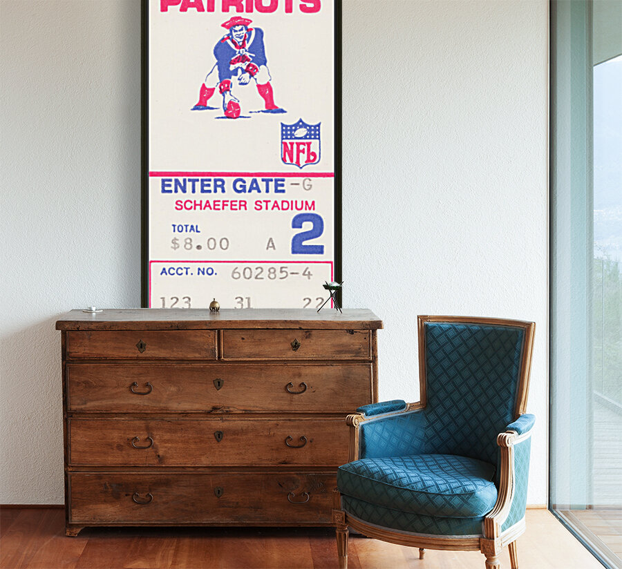 1972 new england patriots schaefer stadium art Reproduction