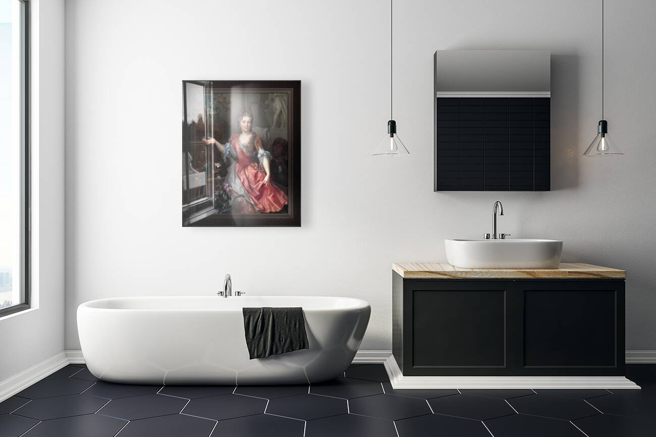 Portrait of a Woman and an Enslaved Servant by Nicolas De Largillerre Fine Art Old Masters Reproduction Reproduction