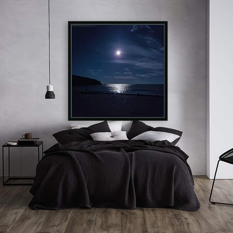 Moonlit Beach in Maine Reproduction